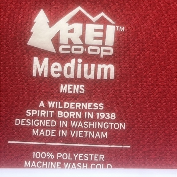 REI Men's Red Fleece 1/4 Zip Pullover Size M - Picture 3 of 6